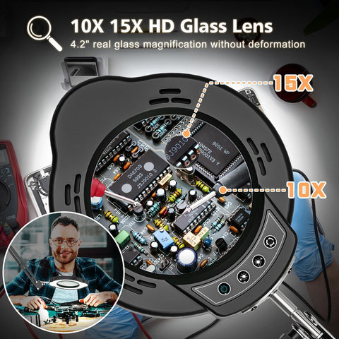 Baishun desk magnifier with 84 LEDs delivers shadow-free illumination