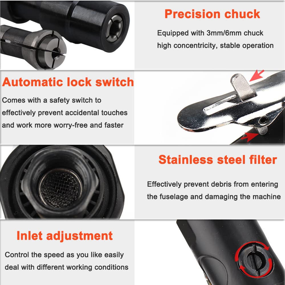 Baisiky includes 1/4 and 1/8 inch collets for versatility