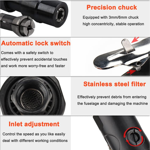 Baisiky includes 1/4 and 1/8 inch collets for versatility