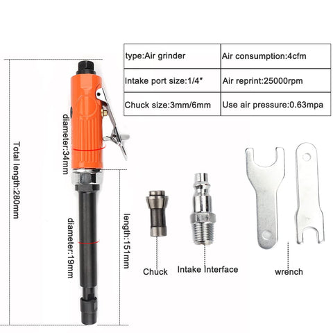 Baisiky air grinder rear exhaust directs airflow away from work