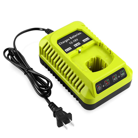 Bakipante 18V rapid charger powering Ryobi P117/P118 batteries for quick recharges.