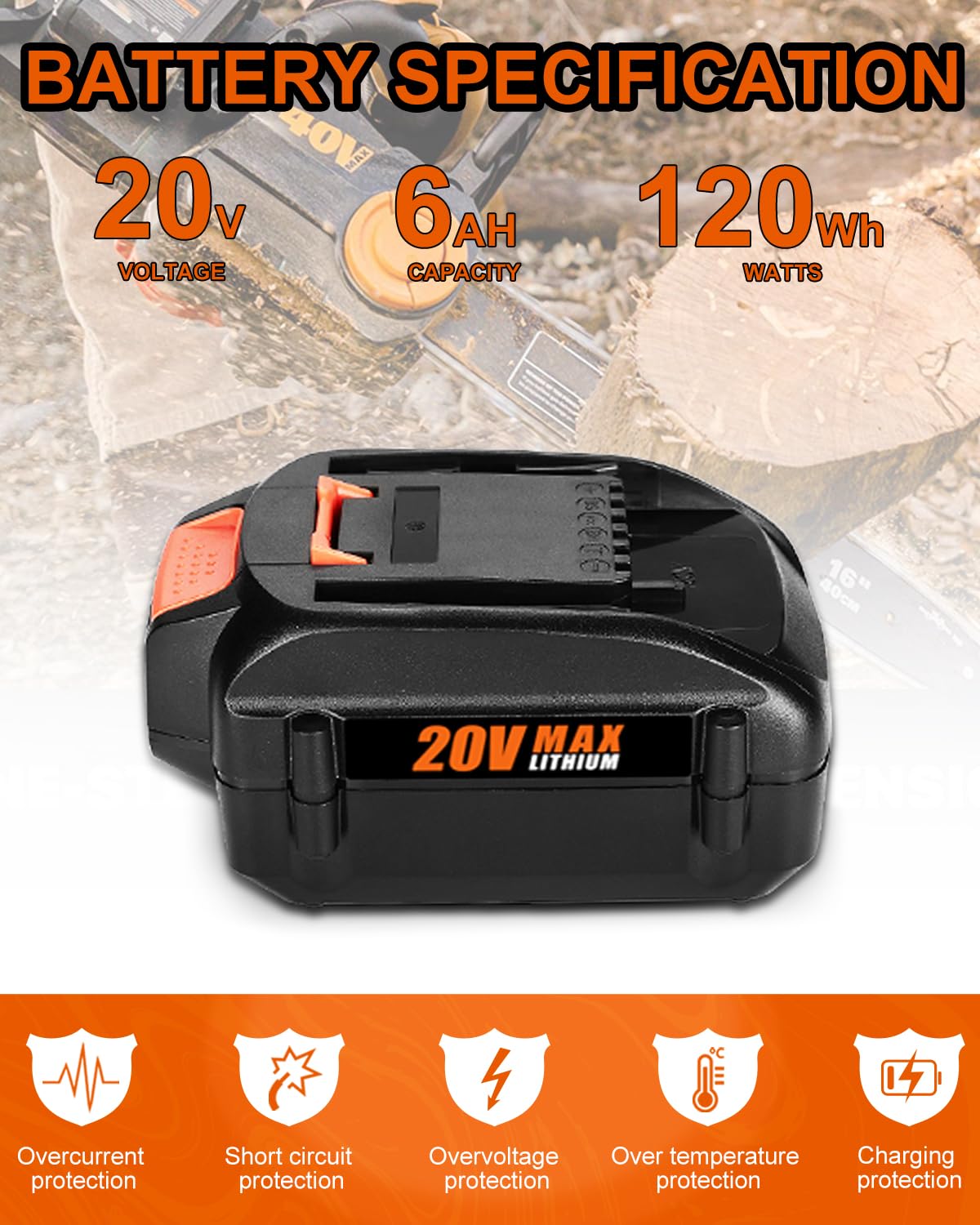 Compact Bakipante battery designed to fit Worx tools easily.
