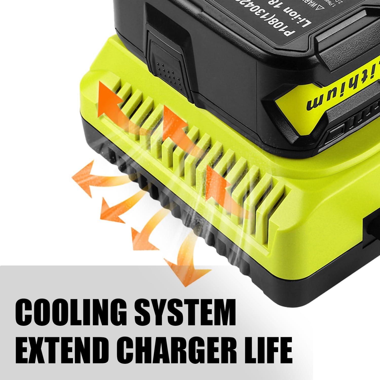Bakipante fast-charging output for lithium and NiCad/NiMh batteries.