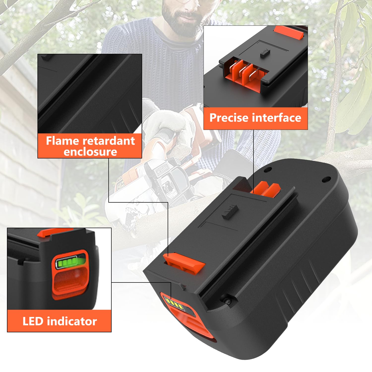 Bakipante safety features label highlighting protection during charging.