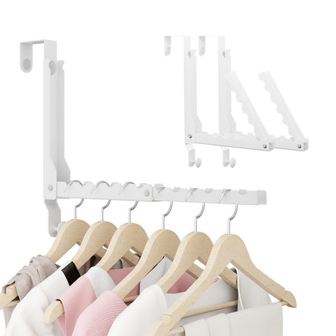 BAKON Over The Door Hangers with folding rod for portable space-saving storage.