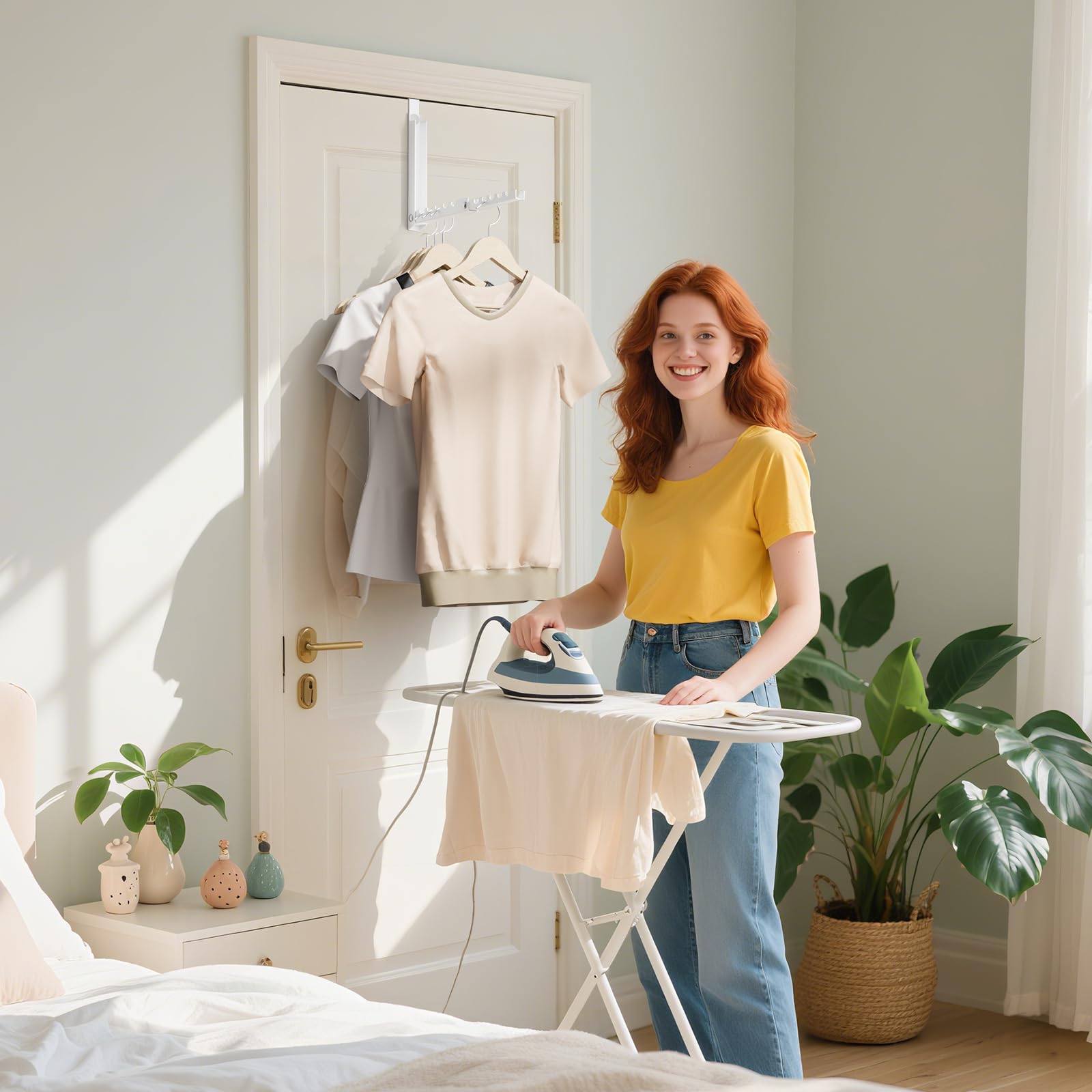 BAKON Over The Door Hooks keeps laundry and bathroom storage organized