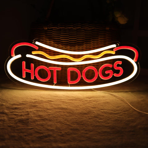 Balanar HOT DOGS sign makes for a fun, ready-to-gift decor piece.