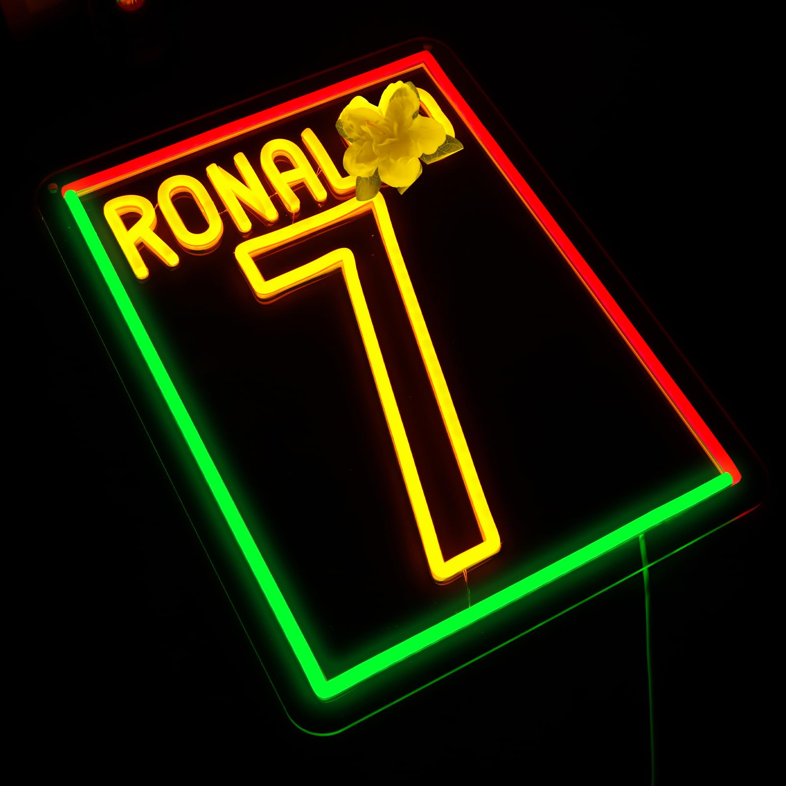 Balanar Number 7 neon sign perfect for garage decor with vibrant glow.