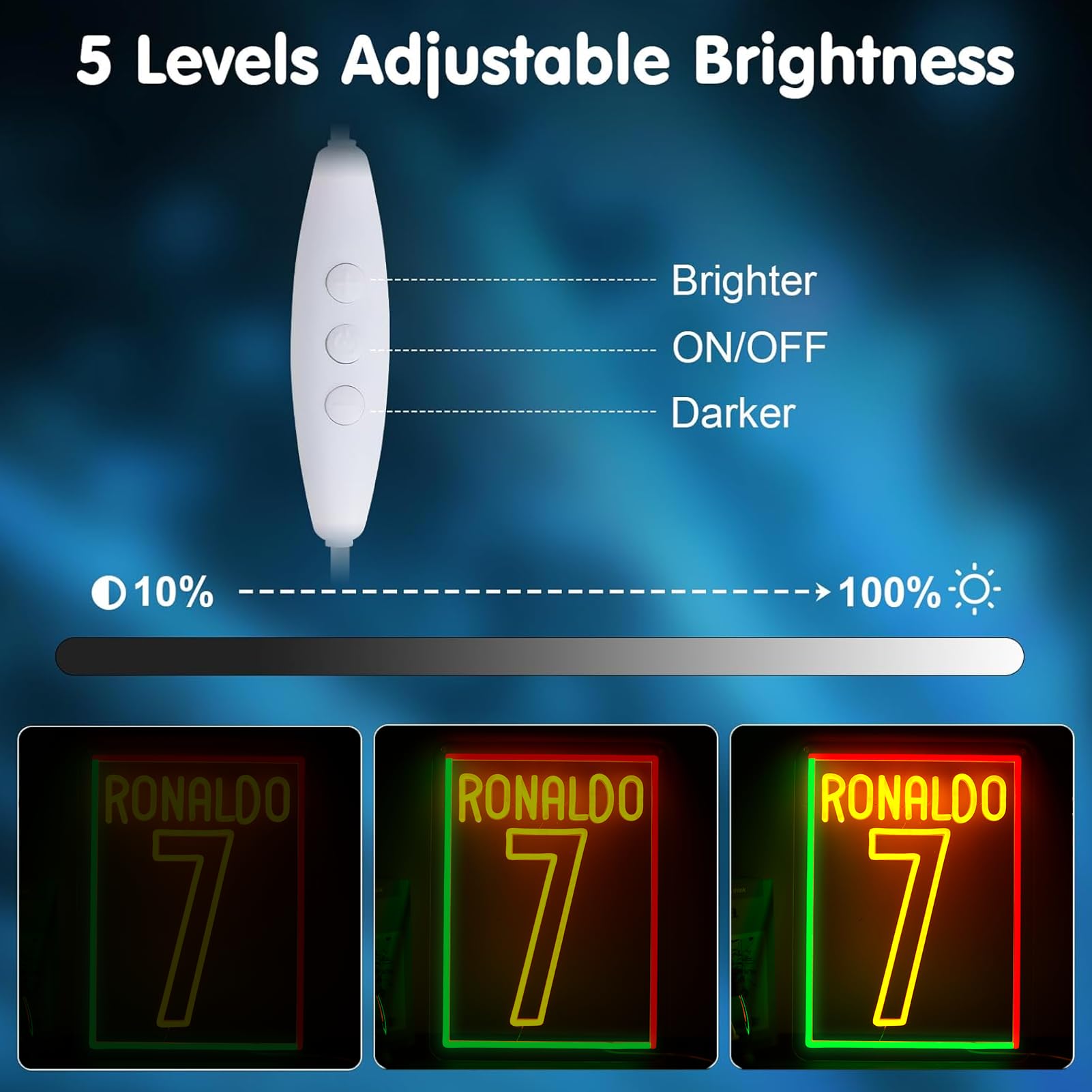 Balanar Number 7 neon sign offers flexible ambiance for game rooms and parties.