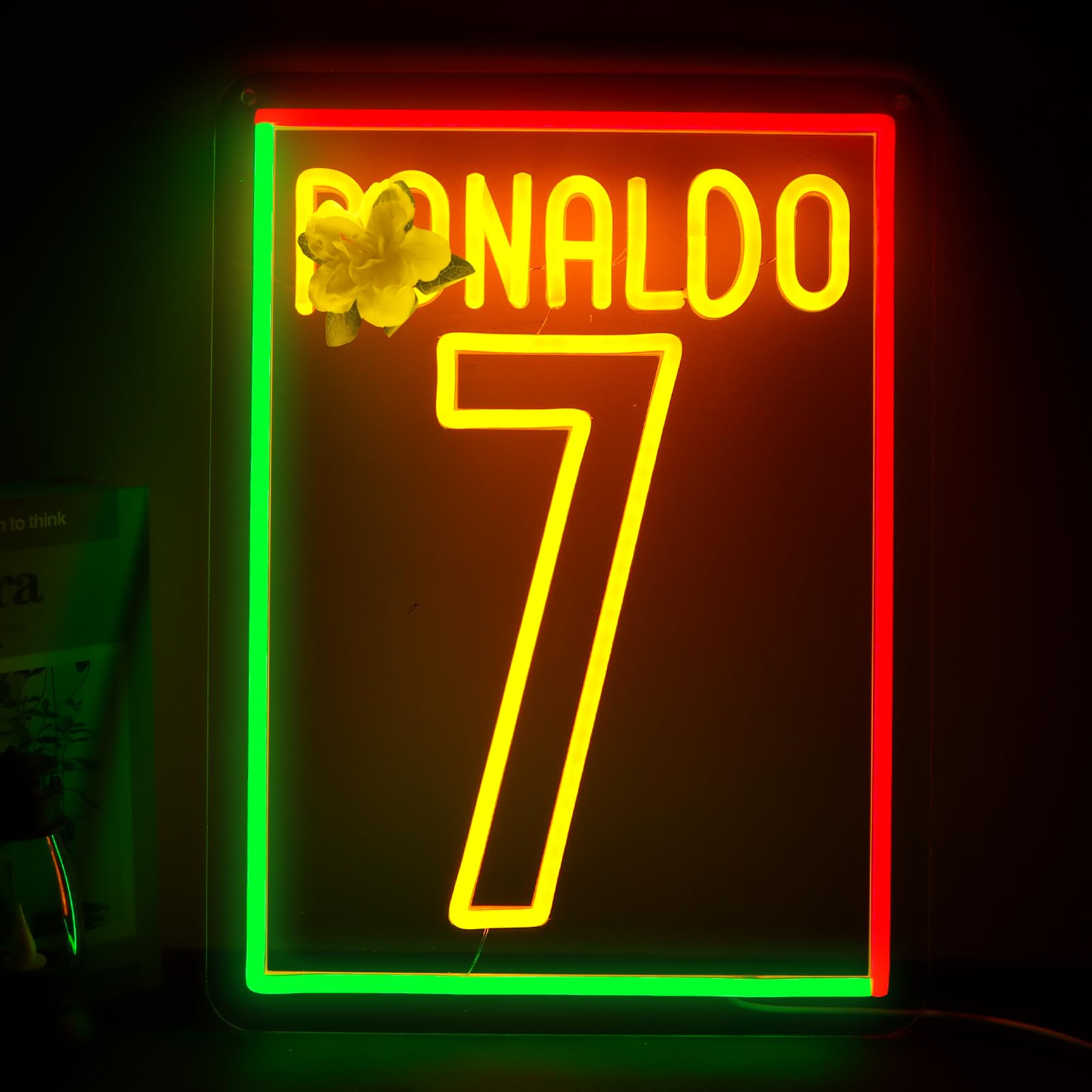 Balanar Number 7 neon sign with football motif and eye-catching glow for wall decor.