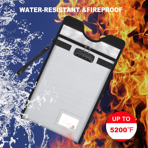 BALAPERI fireproof bag interior holds documents and valuables with organized layout.