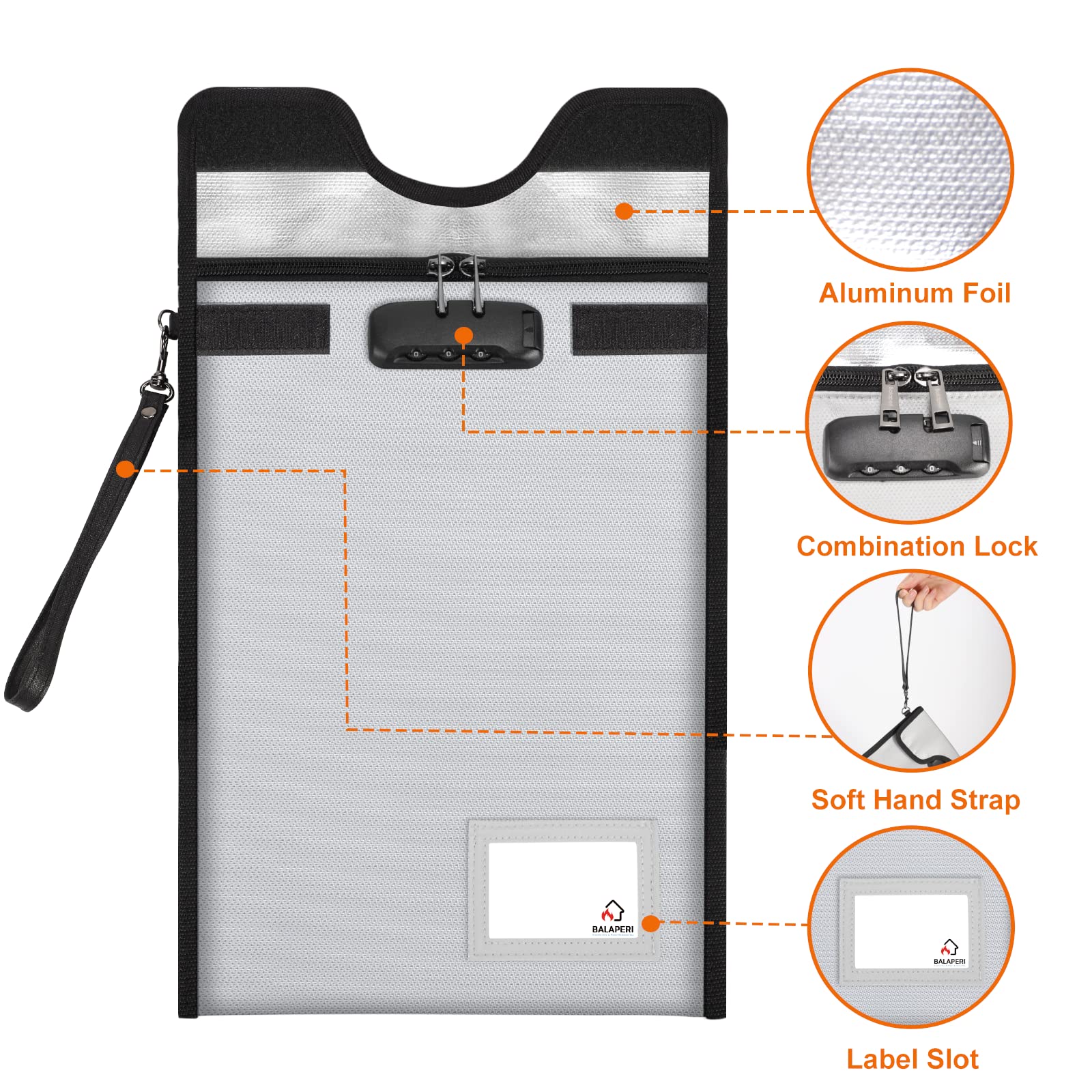 Size comparison showing A4 documents fit in BALAPERI bag.