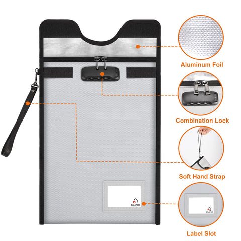 Size comparison showing A4 documents fit in BALAPERI bag.