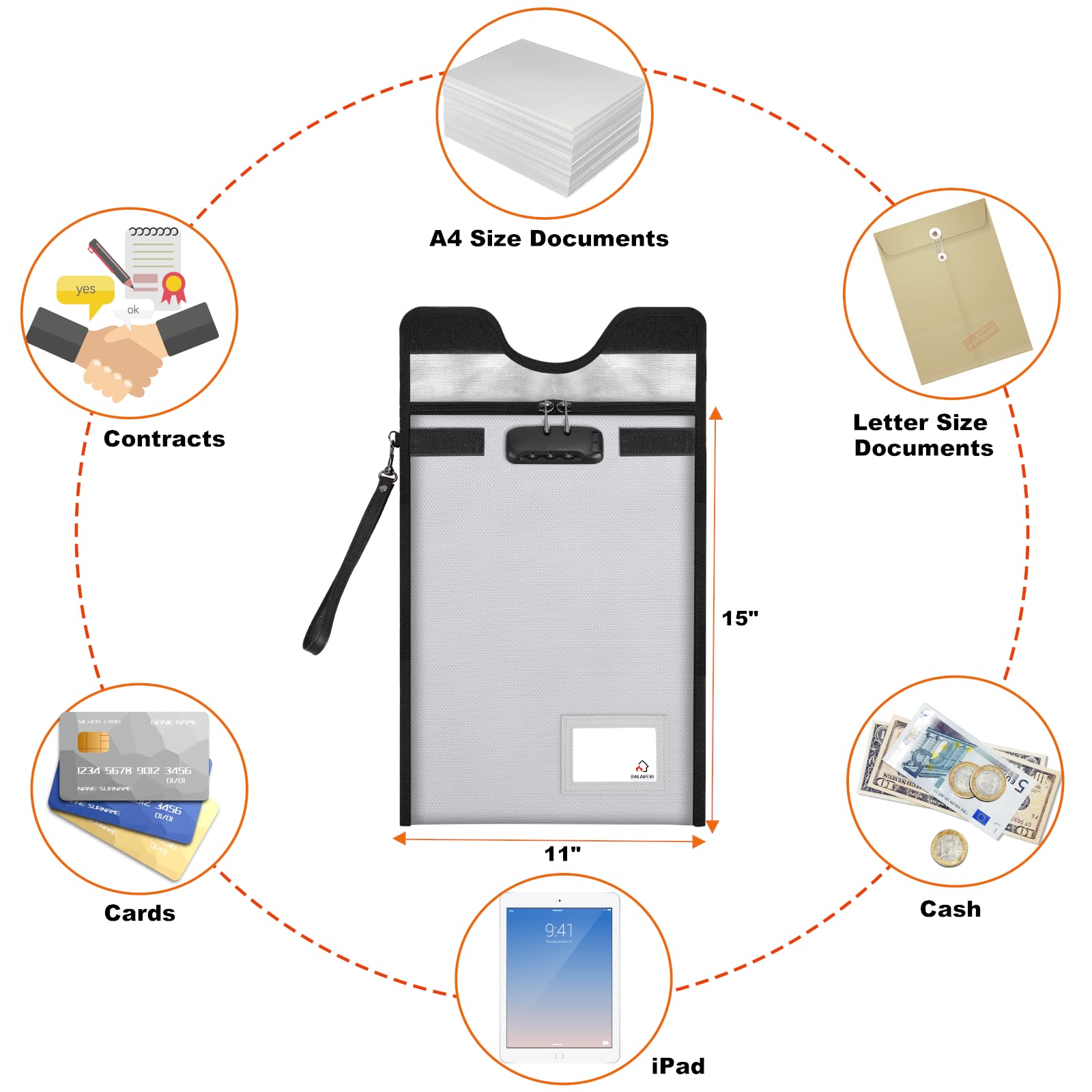 Travel-ready BALAPERI bag used on the go for safe storage.