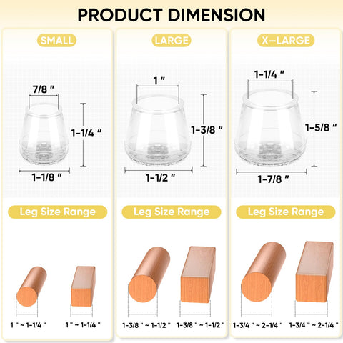 Non-slip cap on a chair leg demonstrates stable movement on a smooth surface.