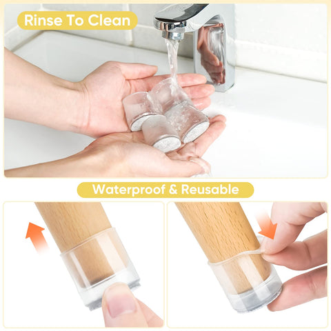 Versatile application on dressers and tables with matching leg protectors.