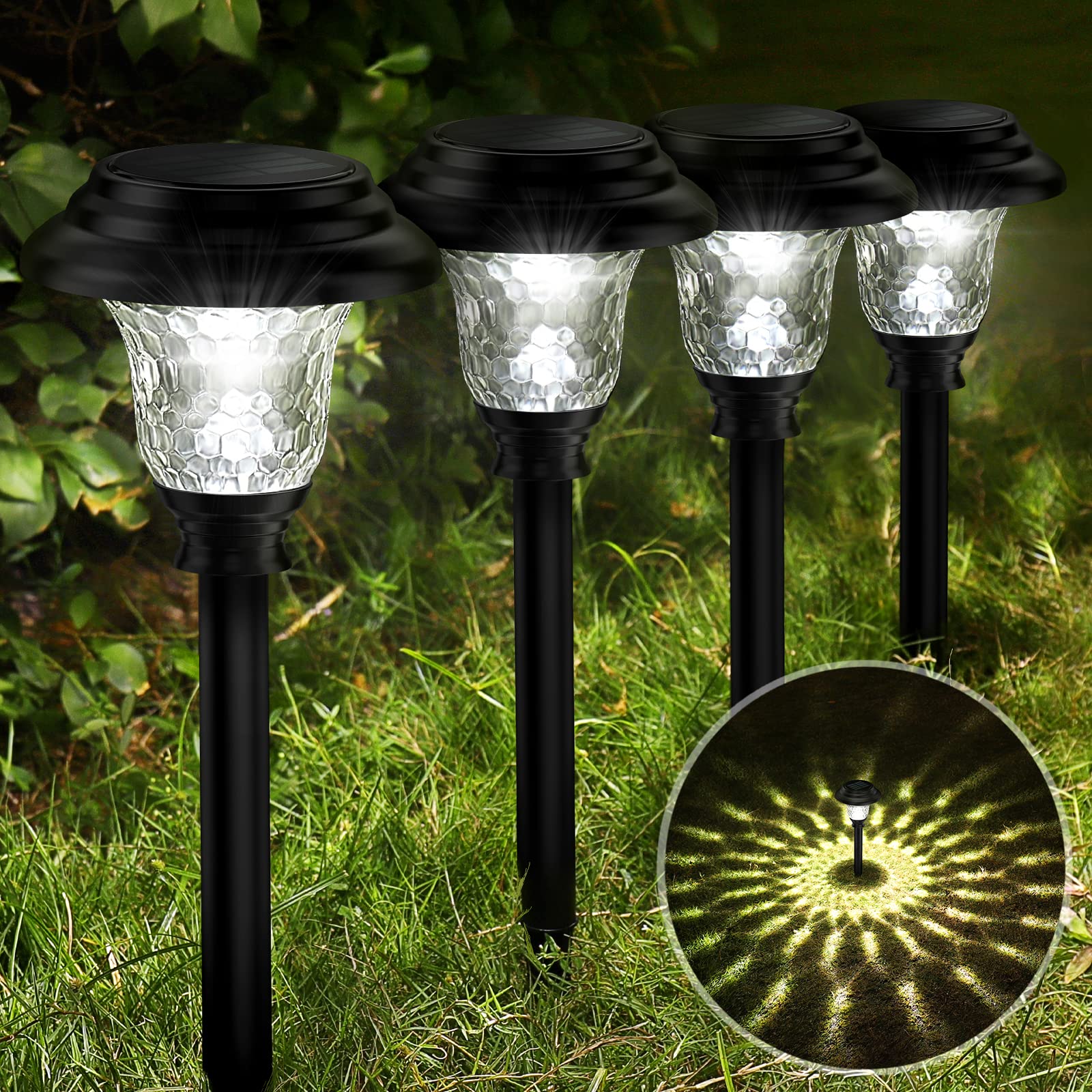 Balhvit cool white yard light provides crisp illumination for patios and lawns.