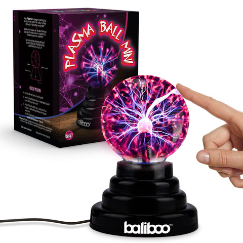 BALIBOO 3-inch mini plasma ball light with touch-activated ambience for parties.
