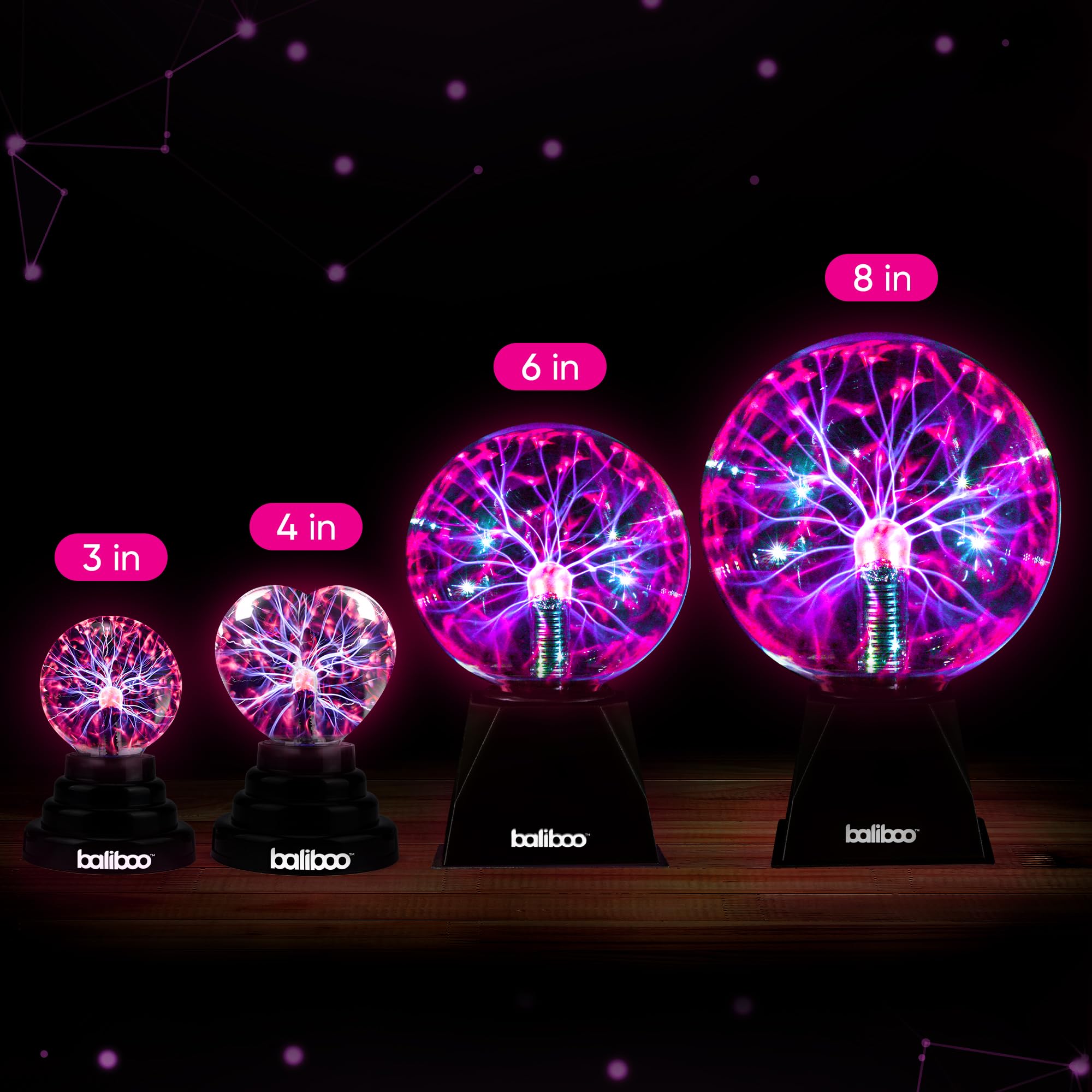 BALIBOO plasma ball on a desk creating a dynamic mood light and science vibe