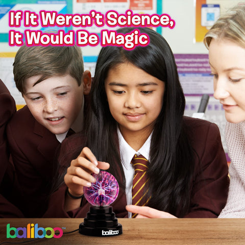 Interactive BALIBOO light show plasma ball invites hands-on exploration of light and electricity.
