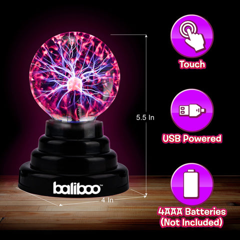BALIBOO plasma globe lamp responds to touch for interactive home science fun.