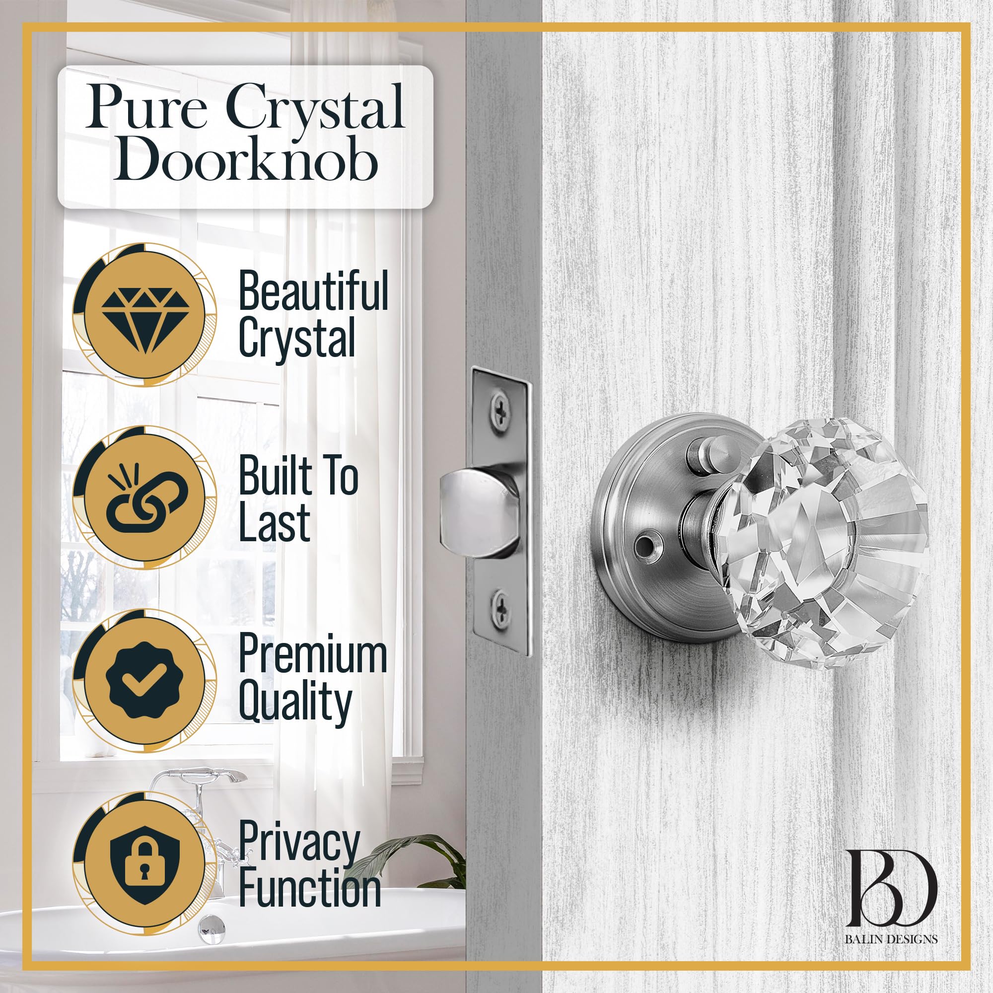 Balin Designs privacy lock detail with emergency release for quick access.
