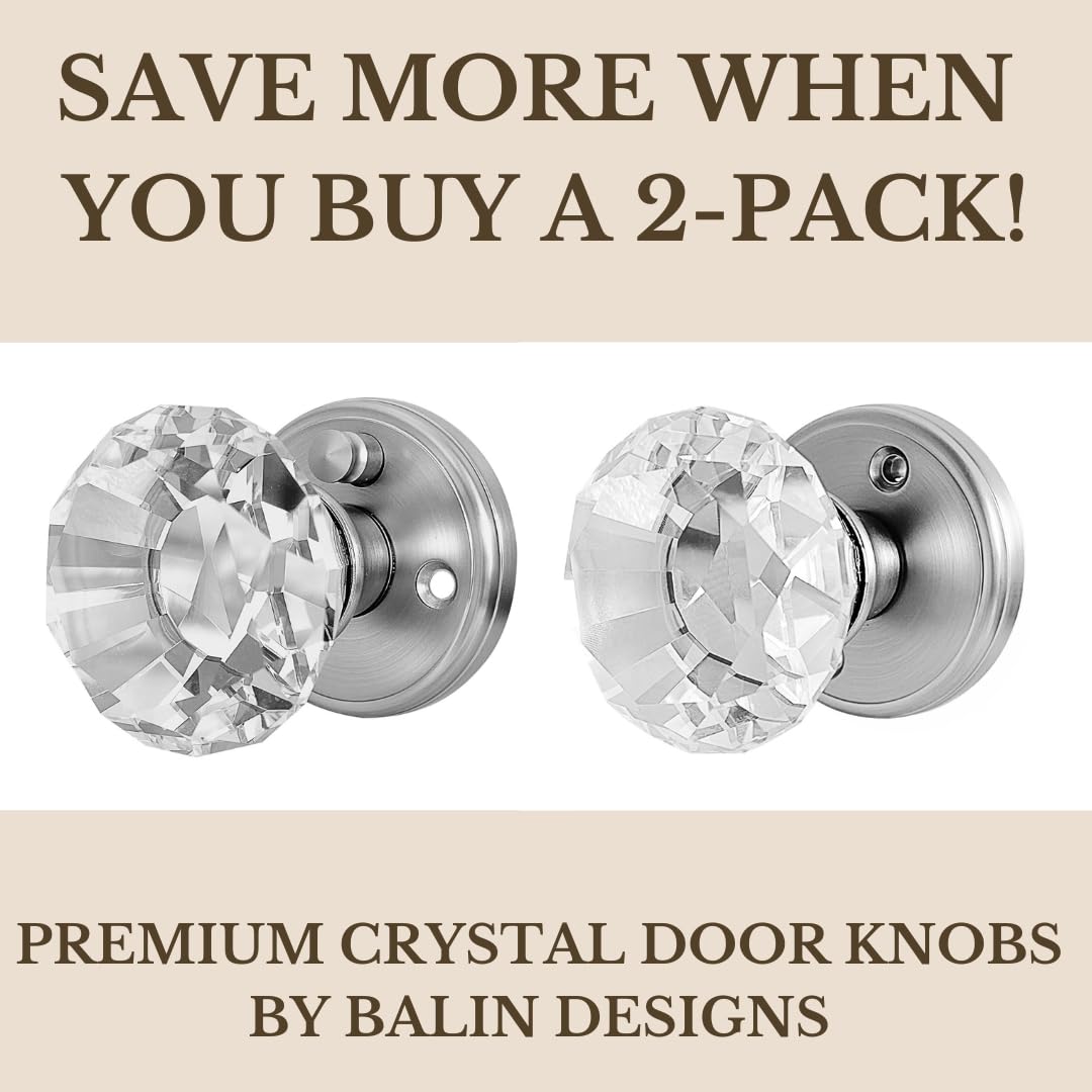 Balin Designs interior knob with privacy lock, ideal for bedrooms and bathrooms.