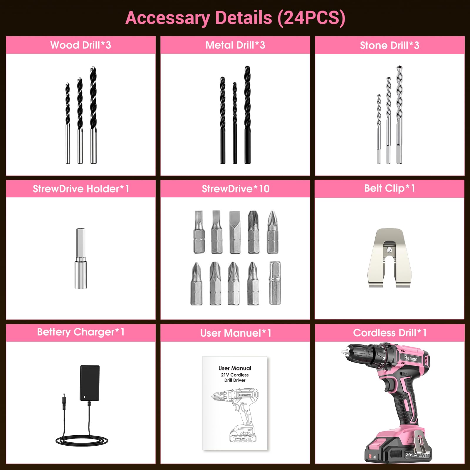 Bamse 20-piece bit set expands drill versatility for DIY