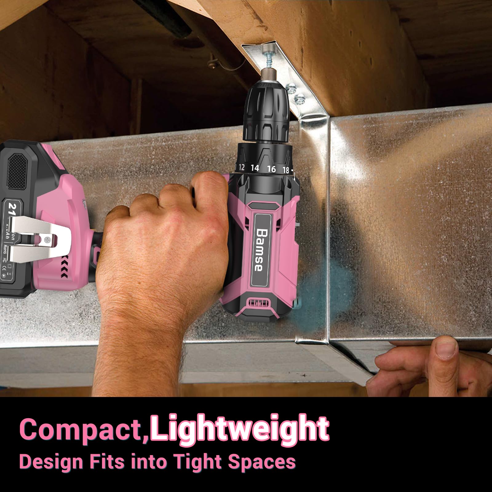 Bamse LED work light helps precise drilling in dim spaces