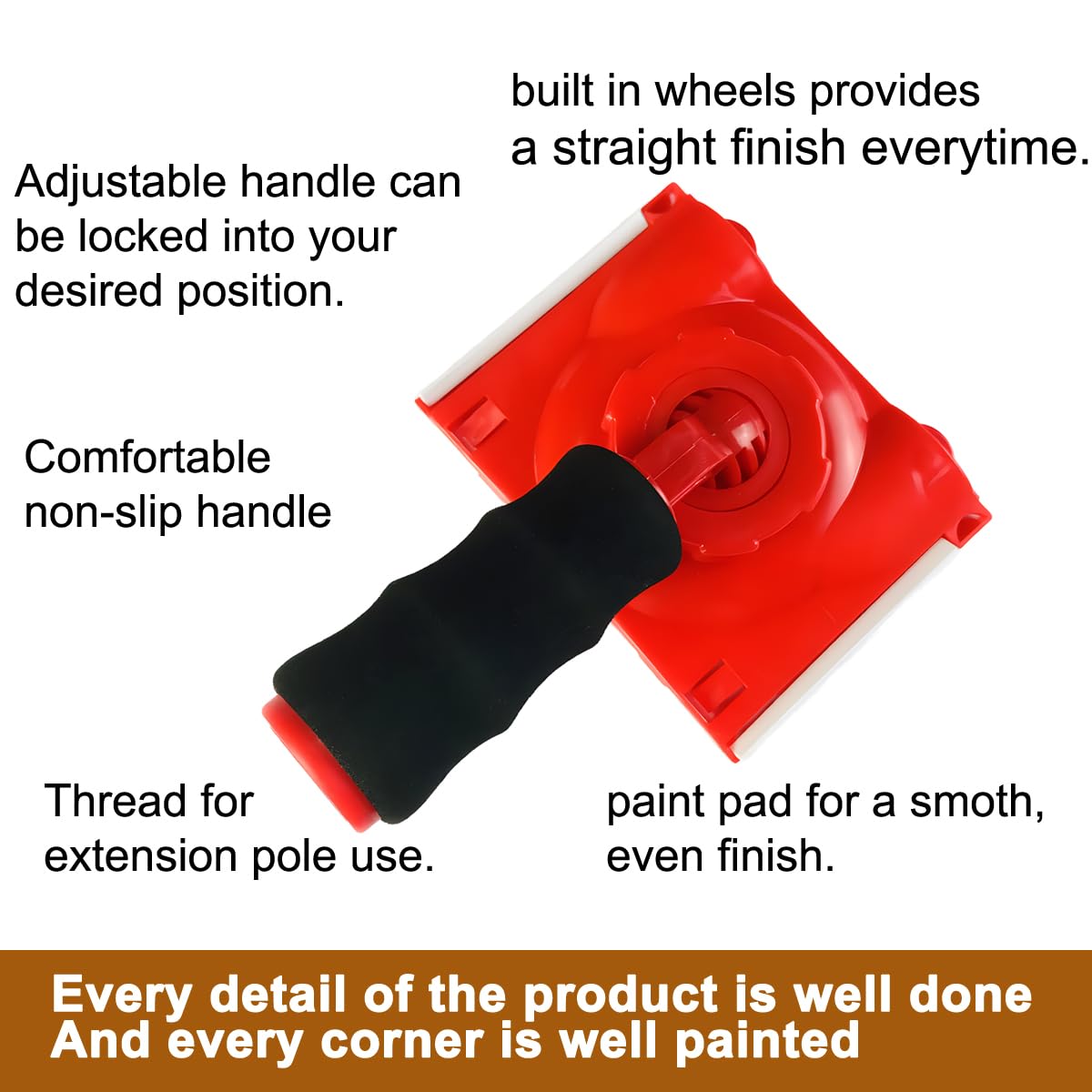 BANCOO RSL43 edge trimmer guide wheels prevent slips during edging