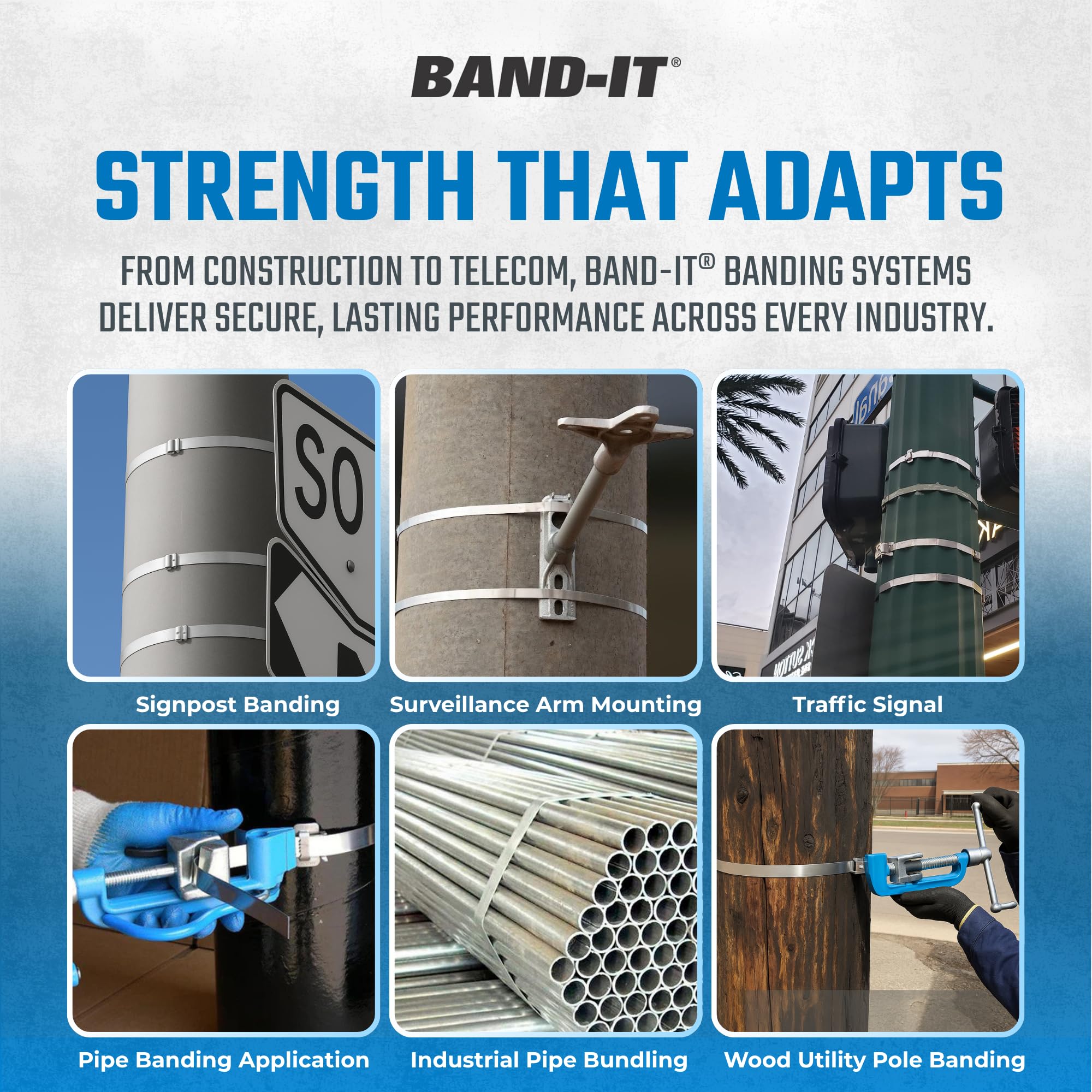 Band-It C00169 tensioning wheel enables high-torque securement.
