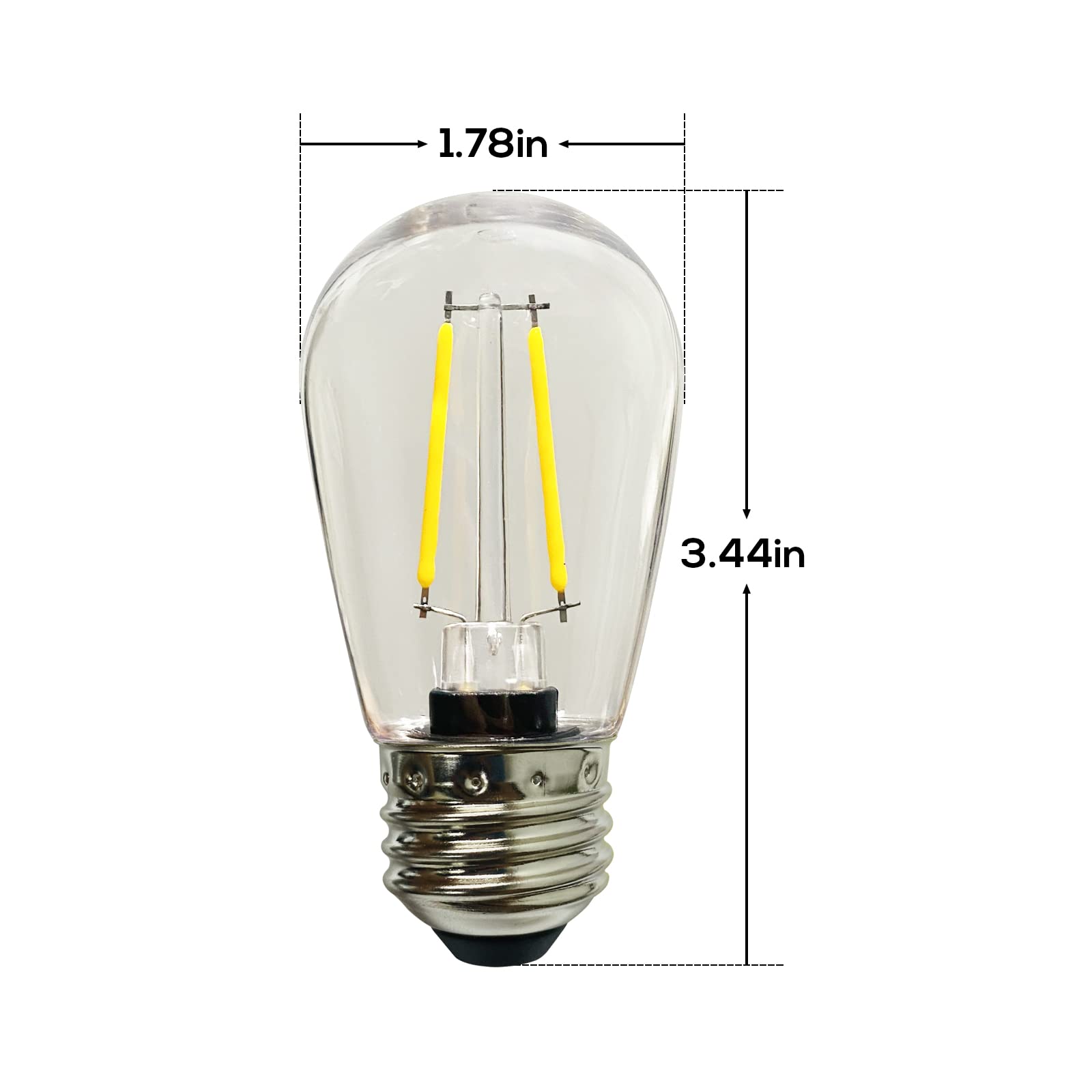Banord S14 bulbs are waterproof for outdoor use, ideal for patios