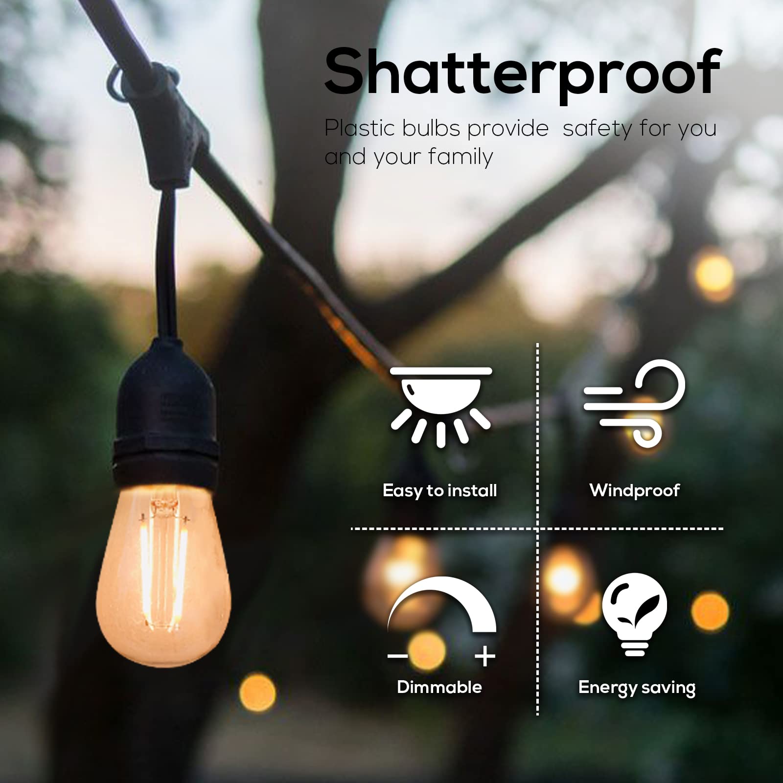 Banord shatterproof bulbs reduce breakage risk in festive outdoor decor