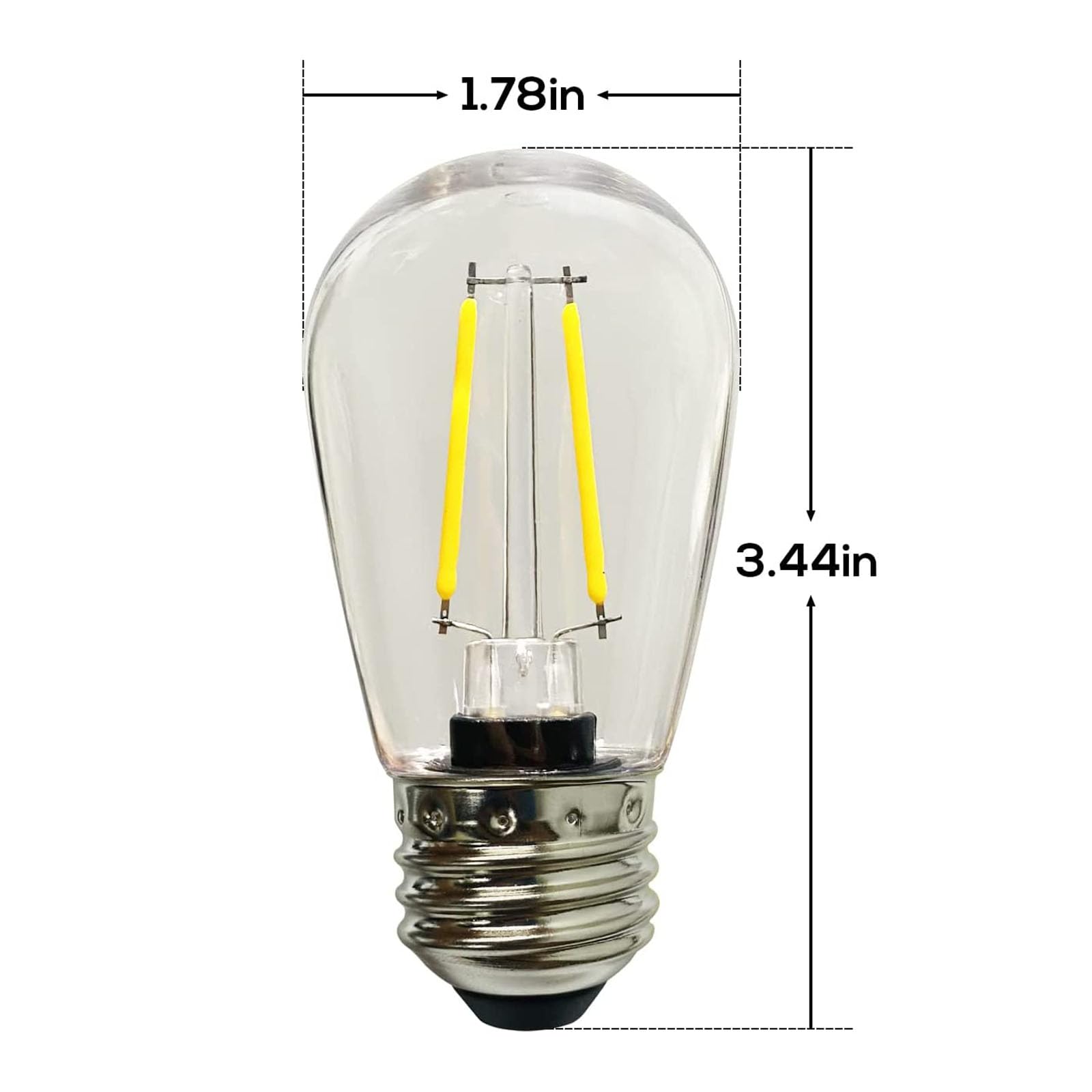 Banord 2700K warm white S14 LED bulbs for outdoor ambiance