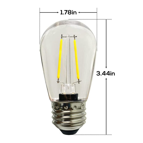 Banord 2700K warm white S14 LED bulbs for outdoor ambiance
