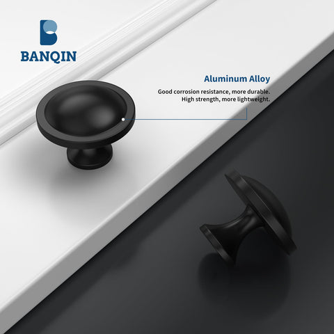 Banqin 10-pack cabinet knobs closeup shows smooth matte finish and comfortable tactile grip.