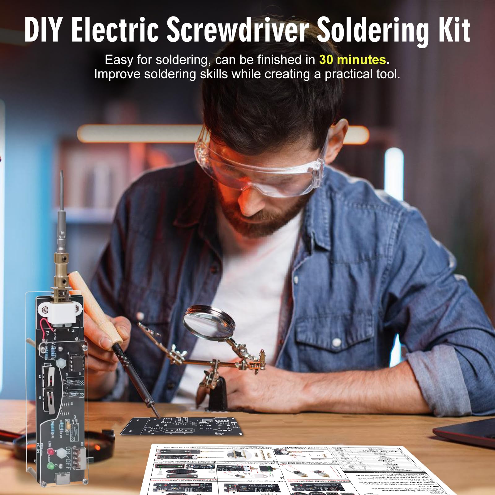 BANRIA solder practice kit interchangeable bits for versatile electronics work
