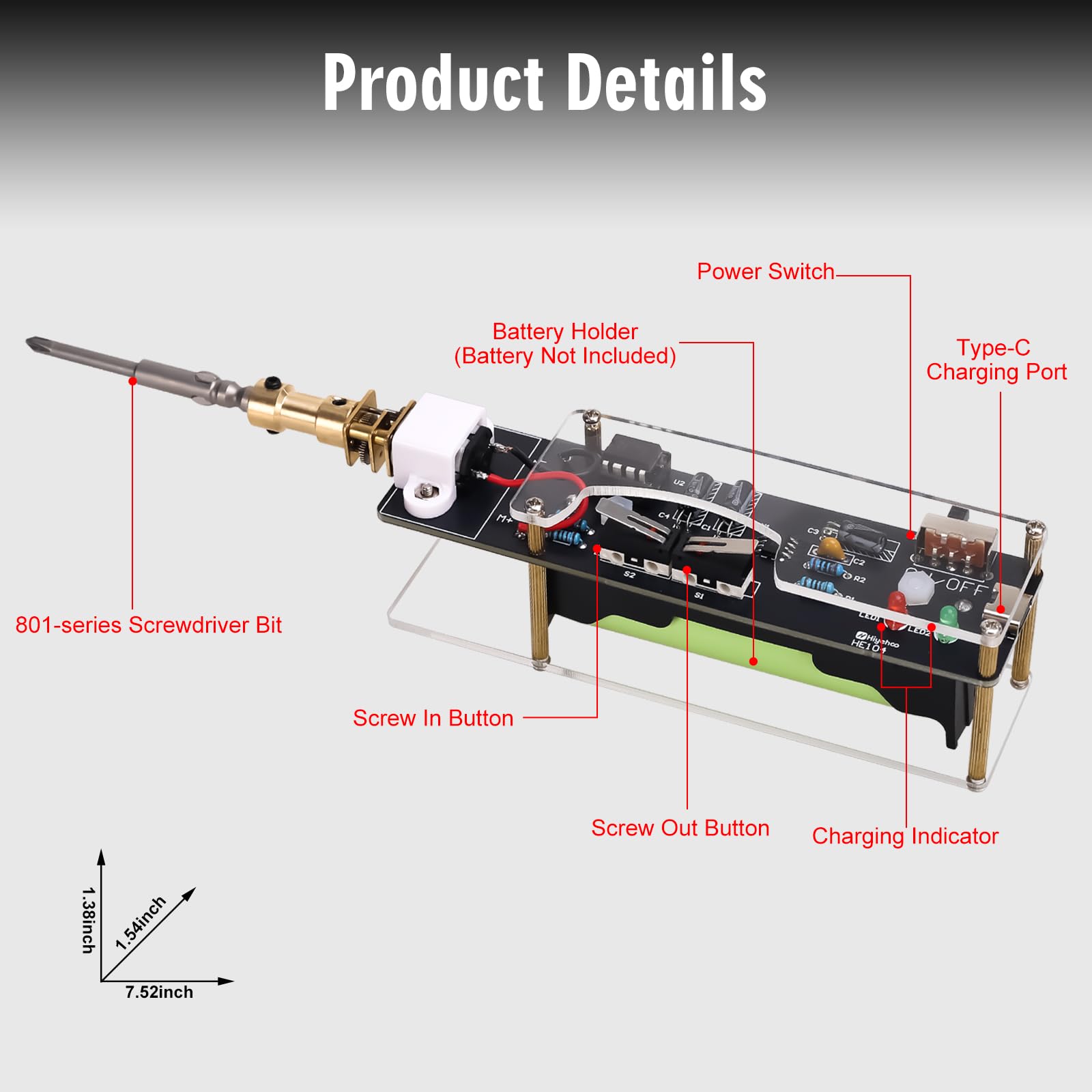 BANRIA solder practice kit charging via USB Type-C for easy recharging