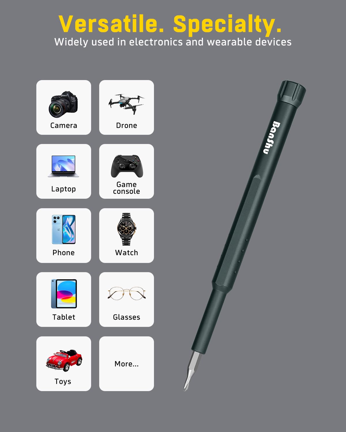 Banshu ergonomic handle with a 360 degree cap enables precise, comfortable use.