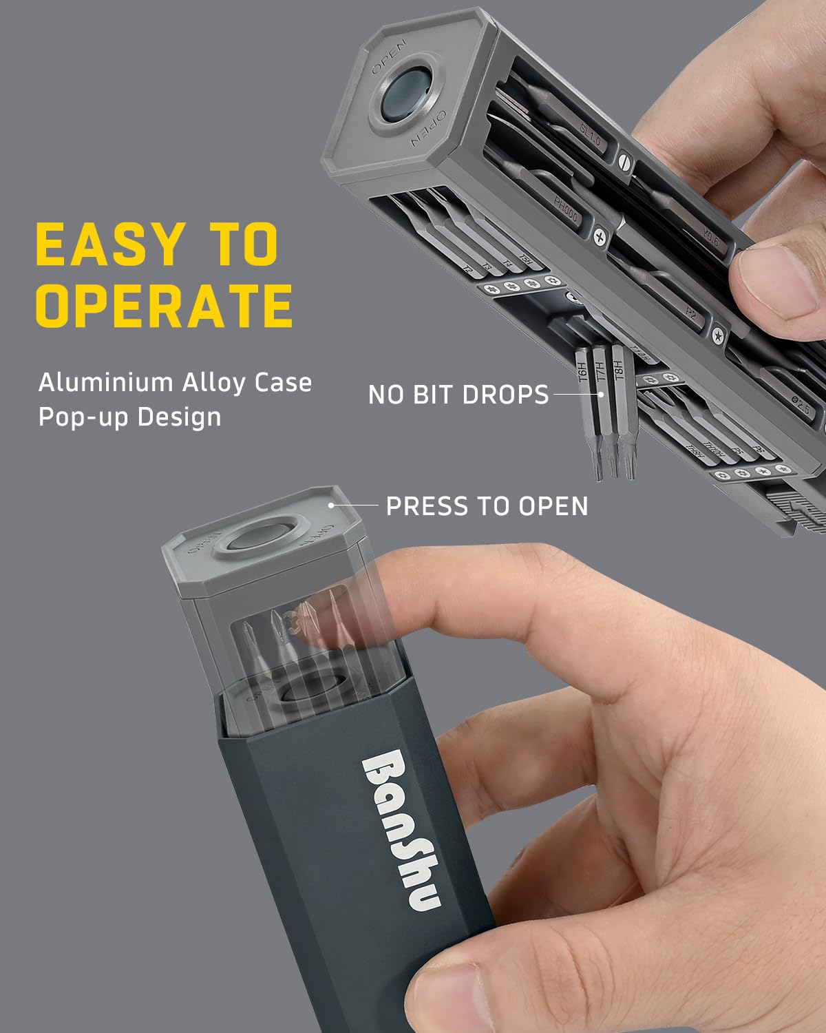 Banshu lightweight aluminum case protects tools during transport.