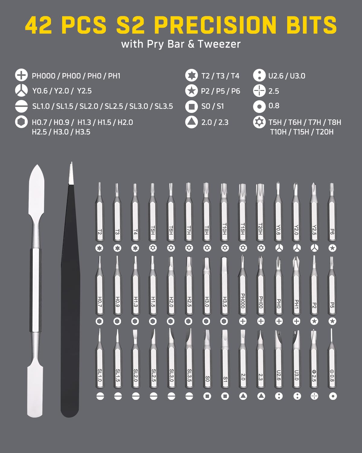 Banshu magnetic S2 bits offer HRC60 durability for delicate device repairs.