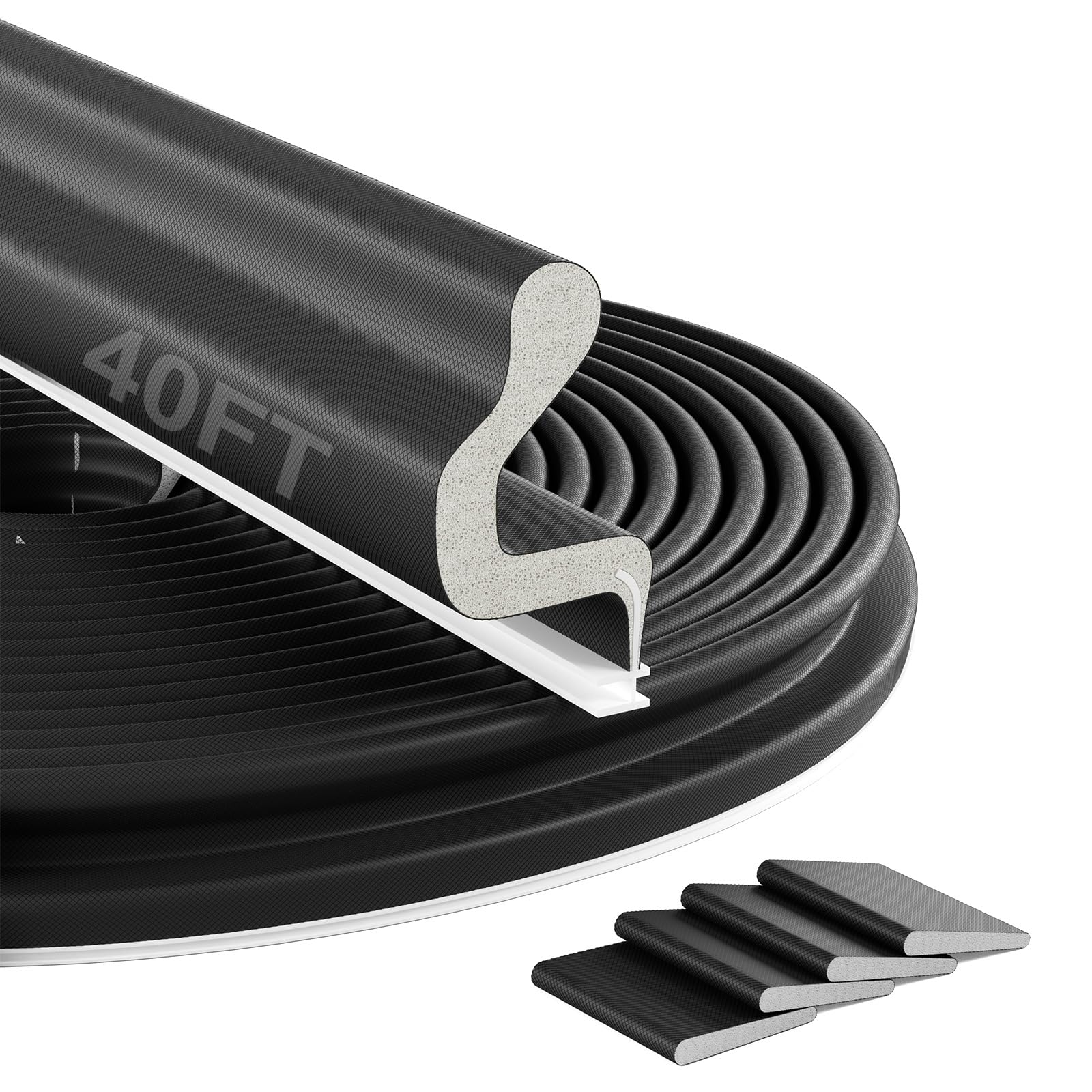 Bantie 40FT kerf weather strip shown on a door for enhanced sealing.