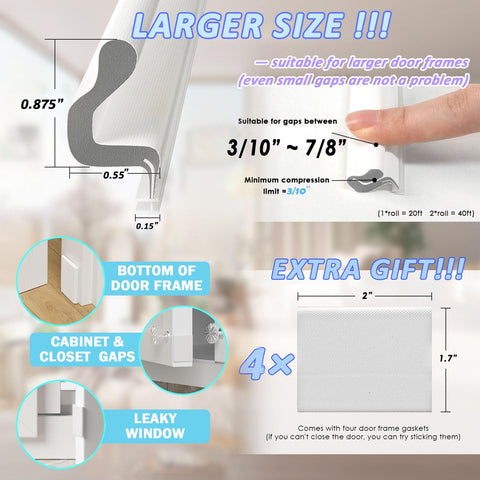 Bantie door corner seals included for quick, complete door frame sealing.