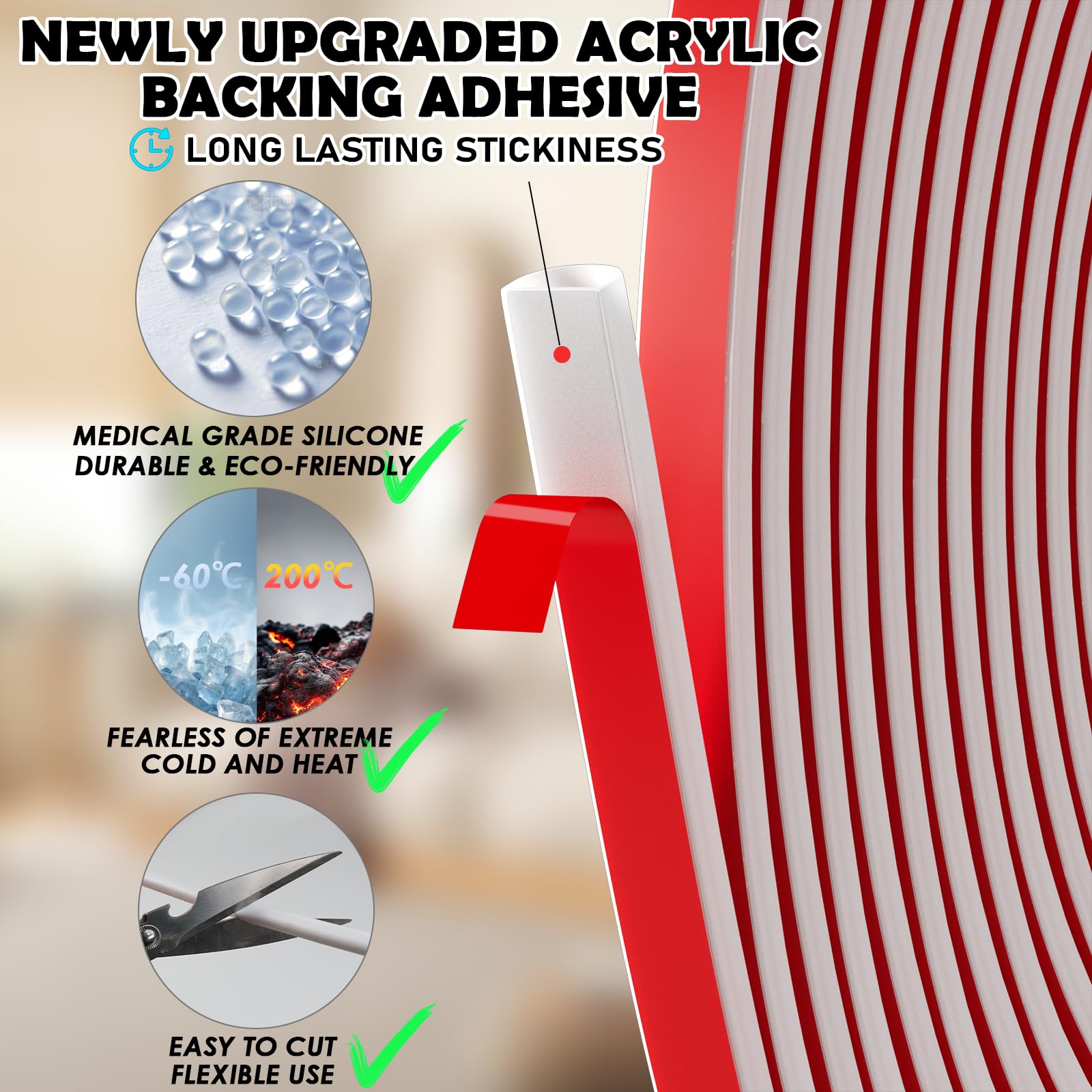 Bantie silicone seal strip adapts to door and window gaps.