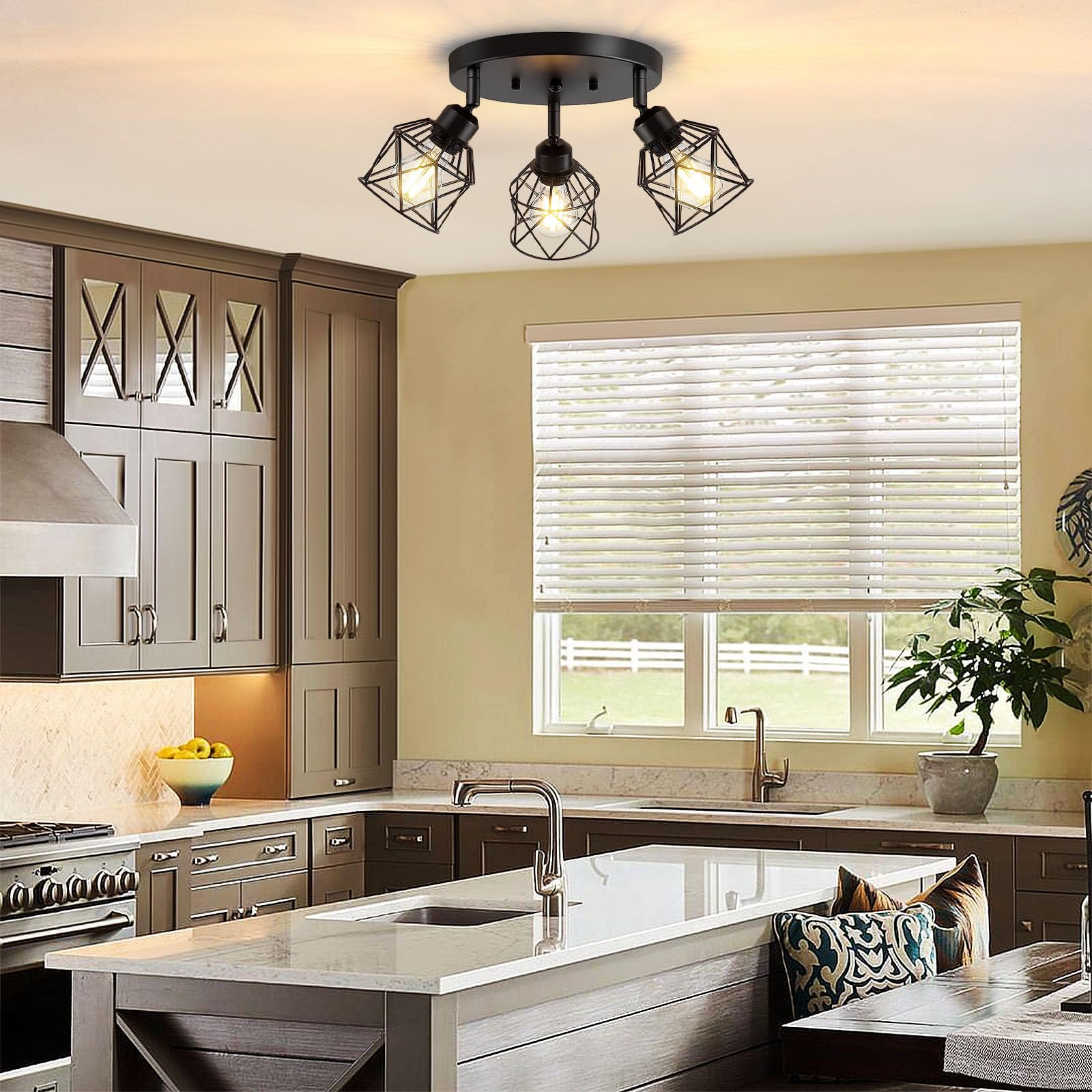 Baocuz bedroom and entryway light fixture with modern rustic charm.