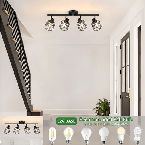 Baocuz compatible with 4 x E26 bulbs for varied brightness.