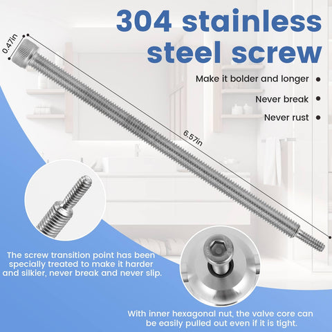 304 stainless extended screw detail for smooth operation