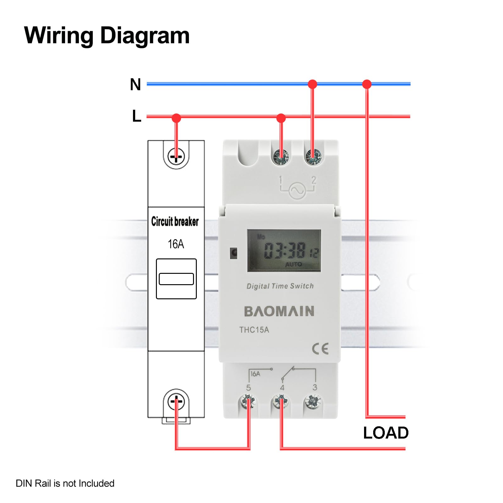 Baomain THC15A timer back cover with battery compartment