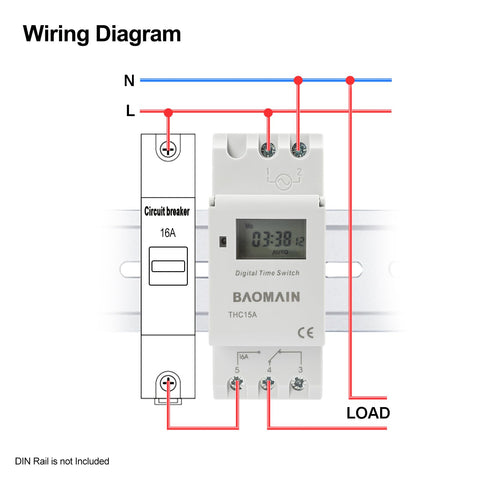 Baomain THC15A timer back cover with battery compartment