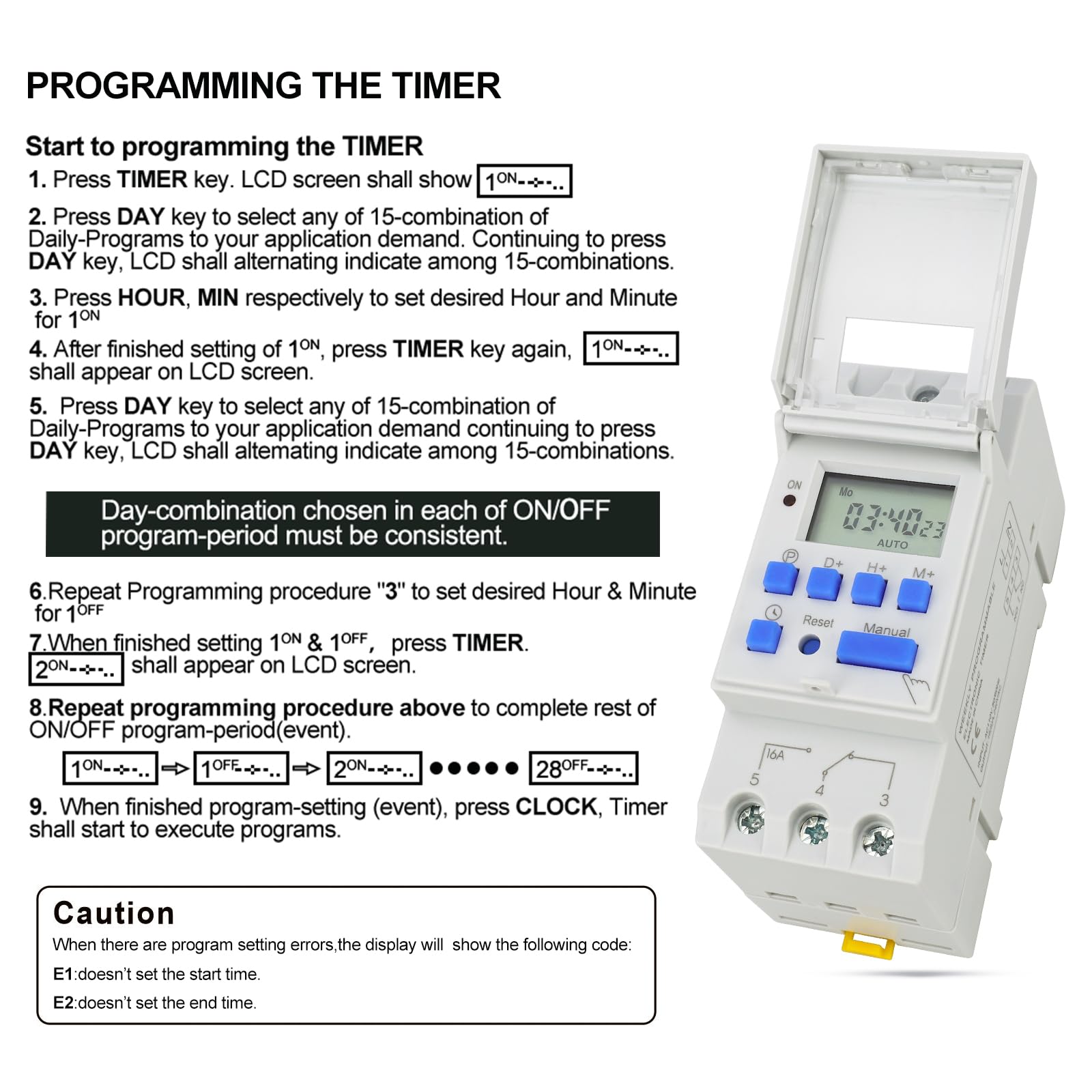 Baomain THC15A timer in use to automate lighting